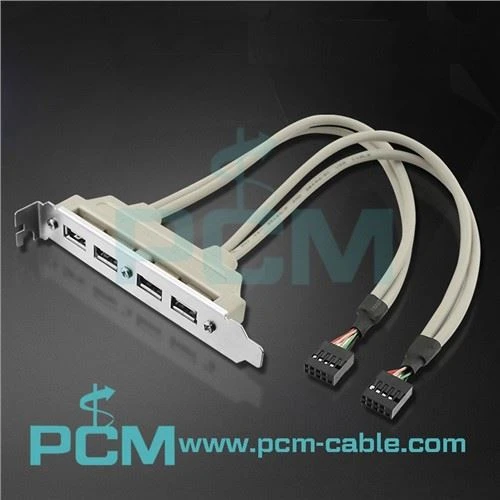 מתאם לוחית חריץ USB 4 יציאות
