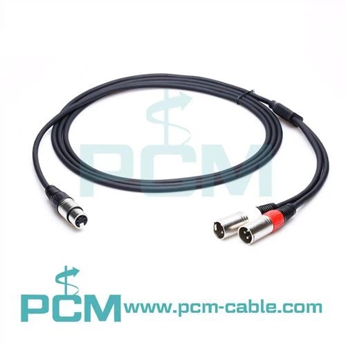 Y-lead 5 פינים XLR נקבה עד כפול 3 פינים XLR זכר