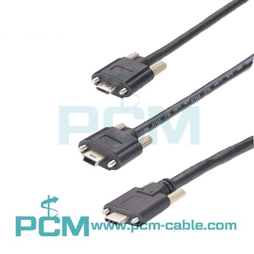 כבל מיקרו USB עם ברגי נעילה
