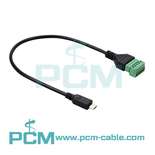 מיקרו USB זכר לנקבה בורג בורג מגן מתאם כבל מתאם