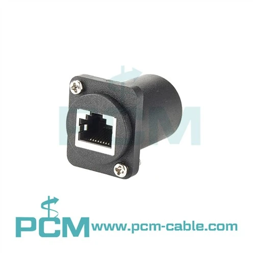 RJ45 נקבה בצורת D מתלה ללוח עם אוגן