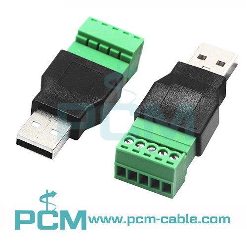 USB 2.0 A Male Female Bolt Shield חיבורים