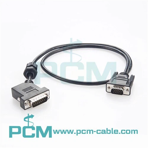 כבל צג VGA 45 מעלות בזווית DB15 לכבל VGA