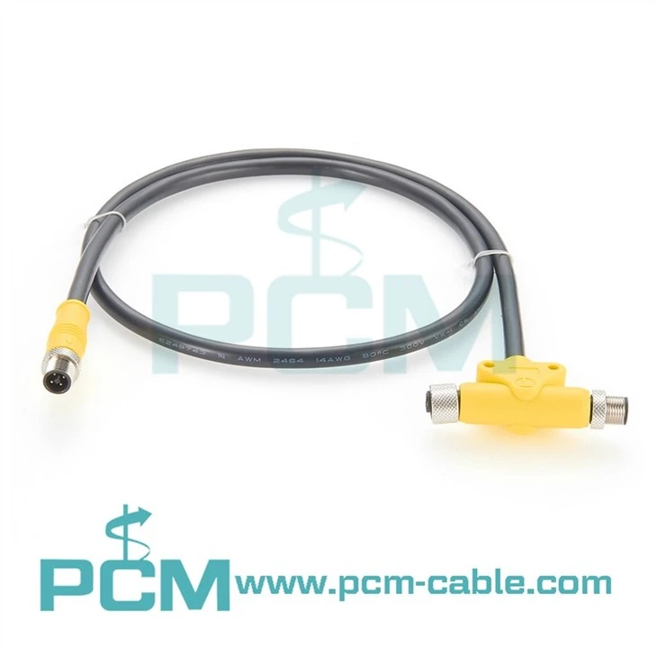 M12 T-Code Circular Power Connector Cable