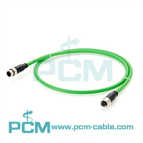 כבל ProfiNet M12 D-code כבל 4 פינים זכר לנקבה