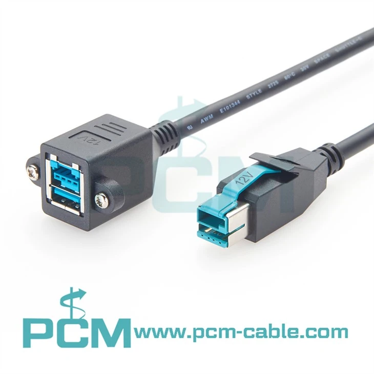 כבל מאריך PoweredUSB 12V עבור מערכות קופה PoweredUSB HUBs