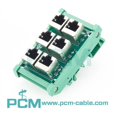 DIN Rail RJ45 ממשק מודול 6 יציאות