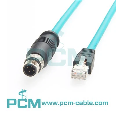 כבל Ethernet M 12 4 קוד P סיכה ל- RJ45 כבל תעשייתי