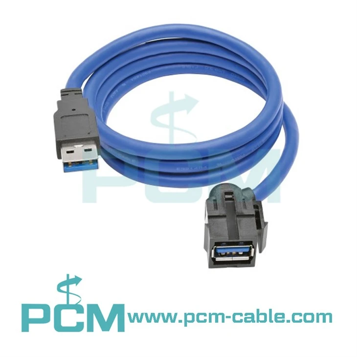 USB 3.0 כבל מאריך מצמד מצמד לפאנל קסטון בזווית