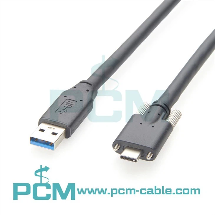 High Flex USB 3.0 A to C Cable with Dual Screw Locking